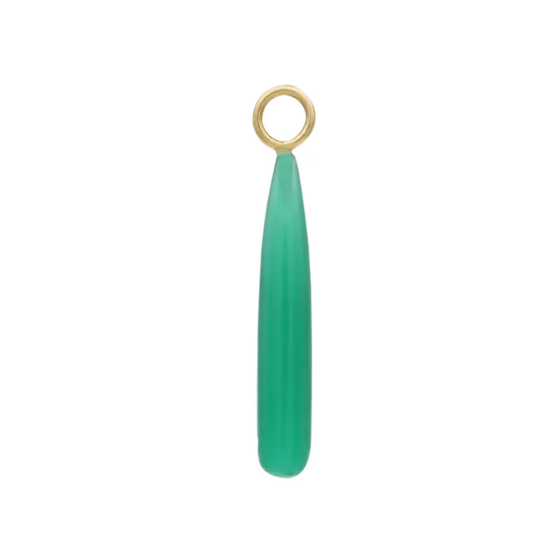 Green Onyx Drop Hoop Charm - Image 1