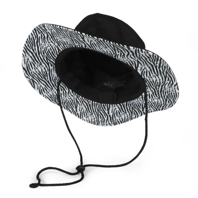 Into Africa Wide Brim Hat with Zebra Print inner brim - Image 1