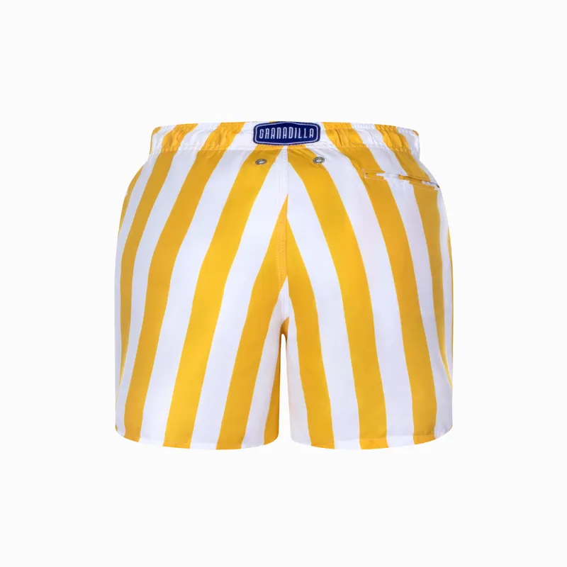 Mid-length Swim Shorts | Stripe / Yellow - Image 5
