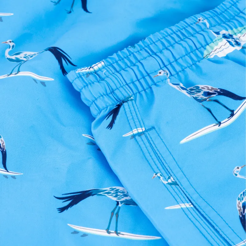 Mid-length Swim Shorts | Crane Surfer / Light Blue - Image 2