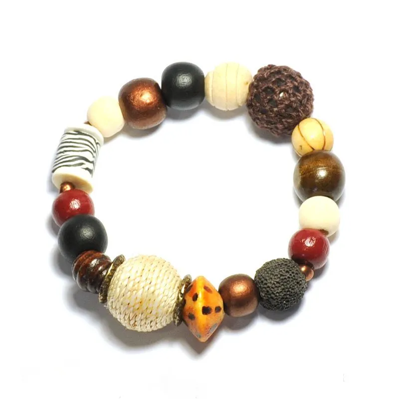 Assorted animal print polymer clay bracelet - BRE79