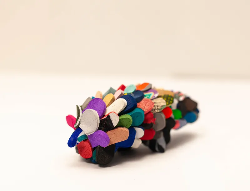 Pangolin Sculpture – Recycled Flip Flop Handmade Eco Art - Image 10