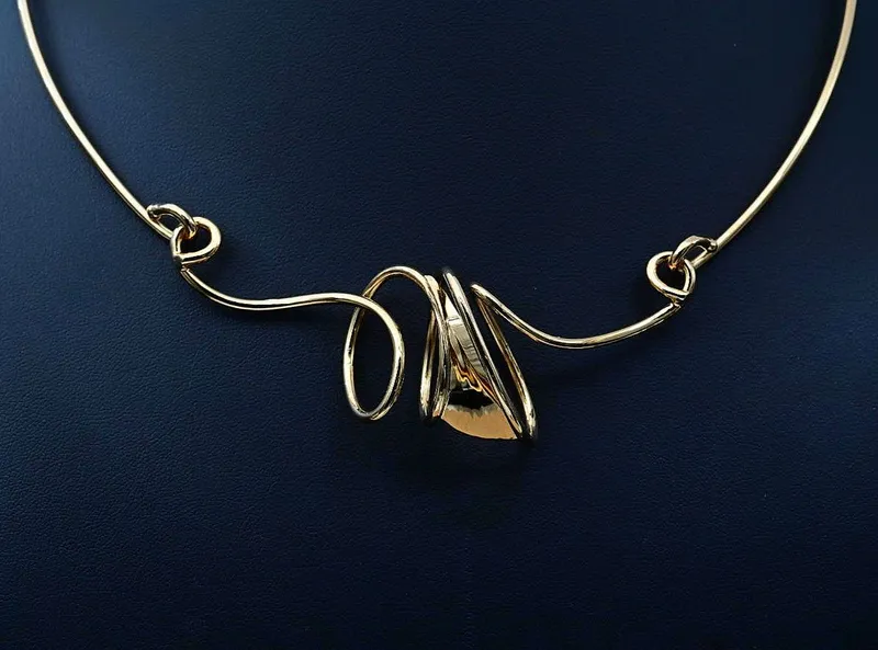 Abstract Necklace 18ct Gold Plated - Image 1