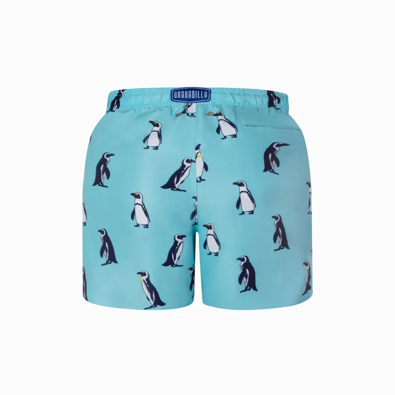 Mid-length Swim Shorts | Penguins / Bright Blue - Image 5