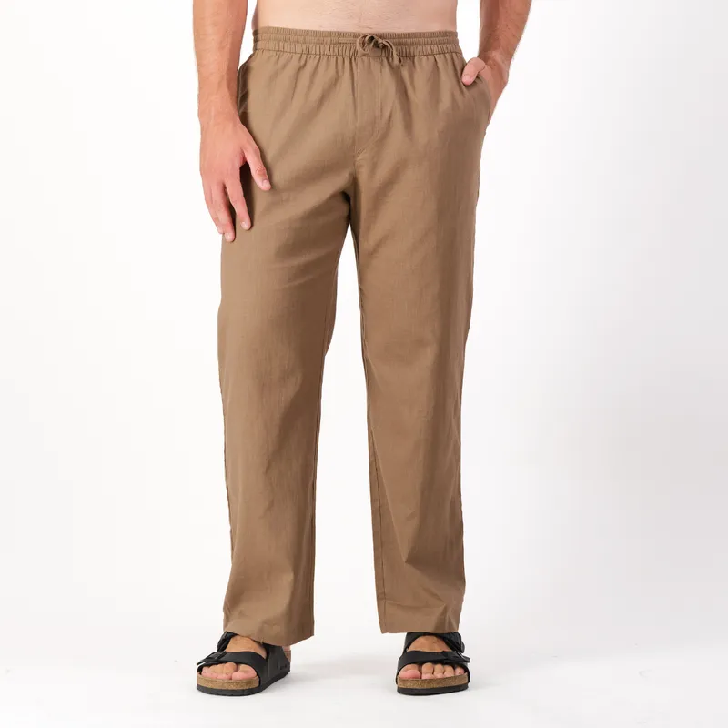 Mens Pull on Pants | Plain / Stone - Image 2