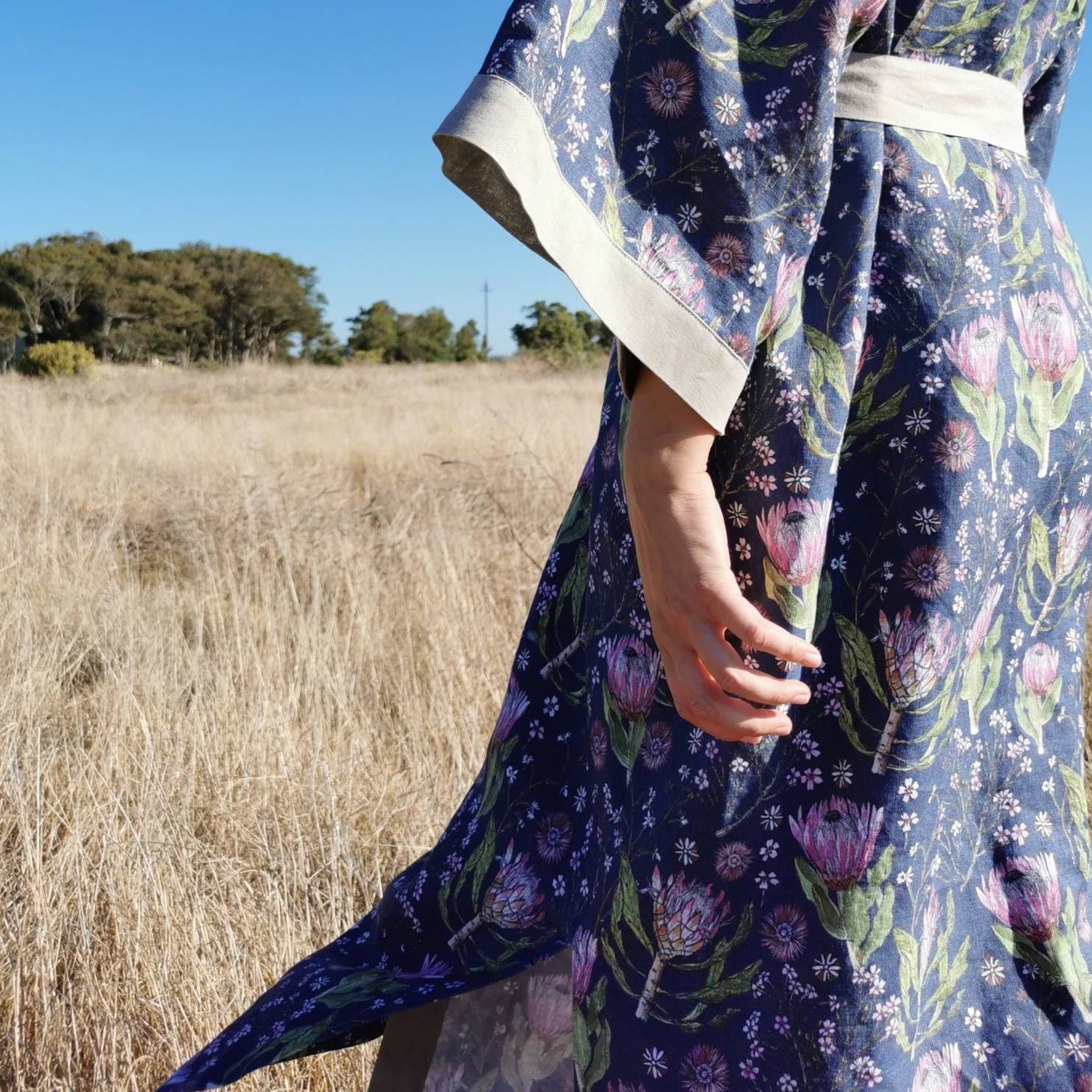 Japanese Kimono in pure linen
