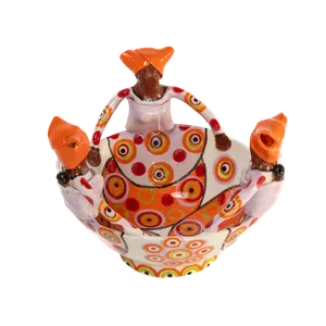 3Lady Women of Africa Bowl New Colourway: Pink, Orange & Red
