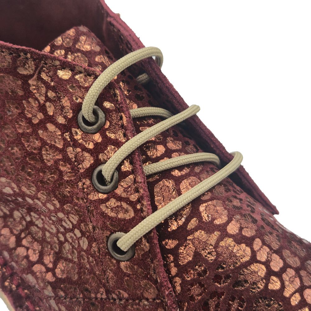 Burgundy Leopard Print Leather Vellie