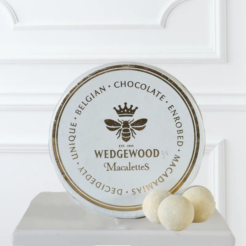 White Belgian Chocolate & Sea Salt Wedgewood Macalettes Hat Box - Image 2