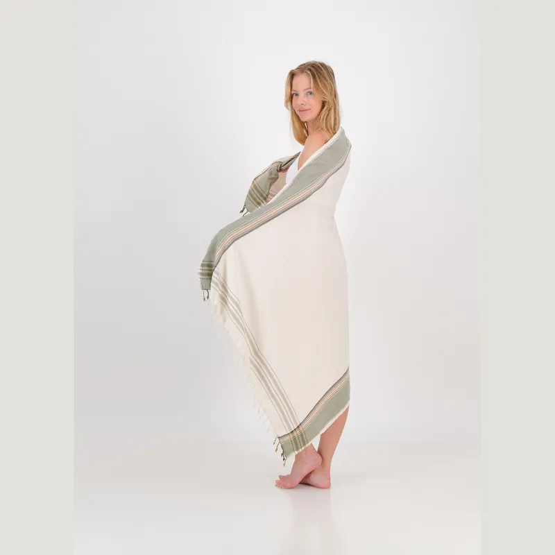 Sarong - Olive & Cream - Image 1