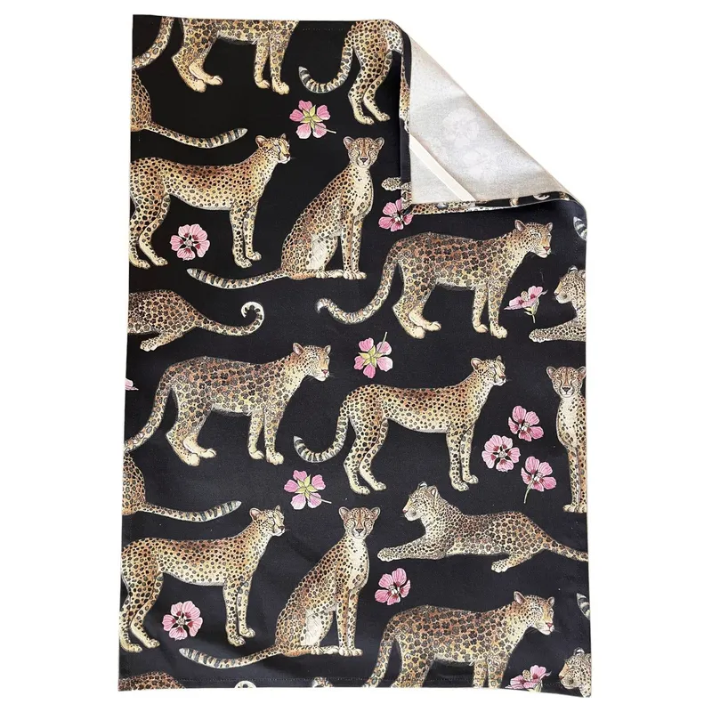 Leopards Cotton Tea Towel - Image 2